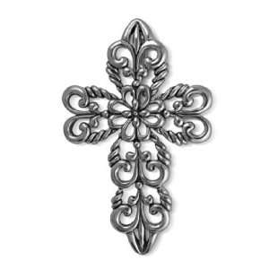   Pollack Sterling Silver Spanish Lace Filigree Cross Enhancer Jewelry