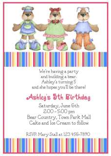 Personalized BUILD A BEAR Birthday Party Invitations  