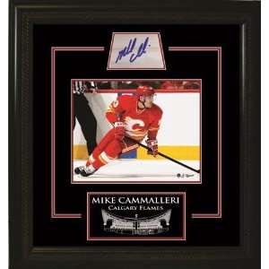  Mike Cammalleri Signed with 8 x 10 and Etched Mat Flames 