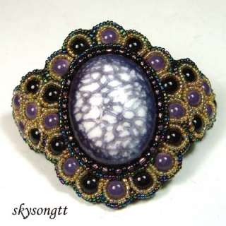 Purple Turquoise Oval Bead String Bracelet V1004V  
