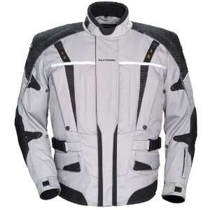Tourmaster Mens Transition Series 2 Silver Motorcycle Jacket   Size 