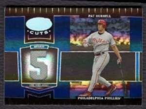 2004 PAT BURRELL LEAF CERTIFIED MATERIAL CUTS SAPHIRE JERSEY 5/5 