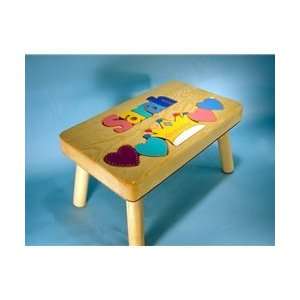   Puzzle Stool Princess 1 8 letters Natural Finish