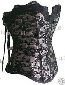 Fashion lace up Burlesque Gothic Corset G string M  