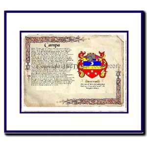  Campa Coat of Arms/ Family History Wood Framed