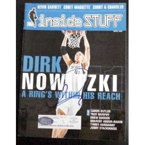 Dirk Nowitzki Autographed Basketball   Inside Stuff Magazine )  
