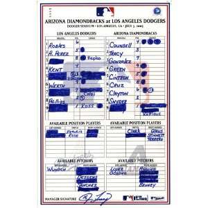   03 2005 Game Used Lineup Card (Jim Tracy Signed)