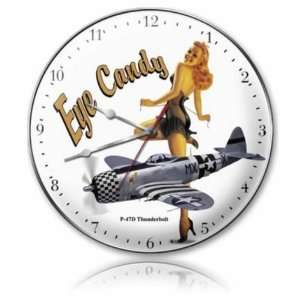  Eye Candy Vintage Metal Clock Pin Up Girl P 47D