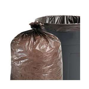 com Total Recycled Content Trash Bags, 56 gal, 1.5mil, 43 x 49, Brown 