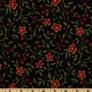  44 Wide Timeless Treasures Natasha Floral Black Fabric 