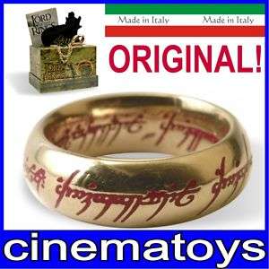 LORD OF THE RINGS THE ONE RING RED TEXT GOLD PLATED  