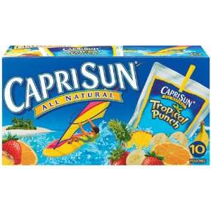Caprisun Juice Drink Tropical Punch Flavored Blend 6.75 Oz Pouch   4 