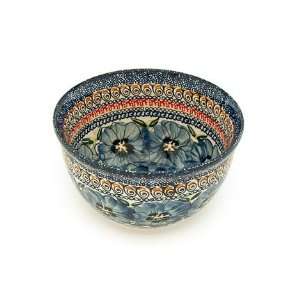    Polish Pottery Blue Art Small Mixing Bowl