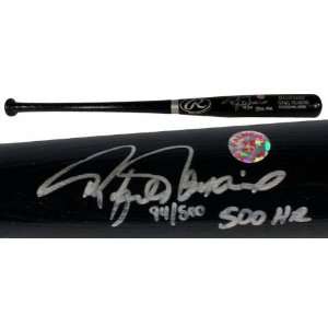 Rafael Palmeiro Autographed Baseball Bat with 500 HR Inscription 