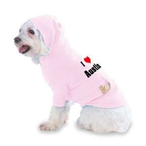 Love/Heart Austin Hooded (Hoody) T Shirt with pocket for your Dog 