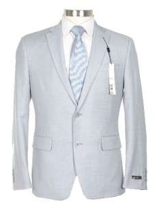 495 Bar III Slim Fit 42R Mens Pearl Gray Stepweave Wool Suit  