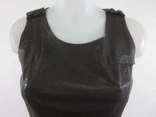 NWT CYNTHIA STEFFE Brown Leather Blk Wool Dress 4 $375  