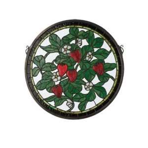  17W X 17H Strawberry Medallion Stained Glass Window 