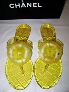 NEW CHANEL CAMELLIA JELLY THONG SANDALS SLIPPERS FLOPS  