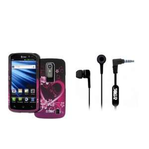   Hearts with Flowers) + Stereo Hands Free 3.5mm Headset Headphones