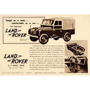 1954 Ad Land Rover British 4 Wheel Drive Car Interior 