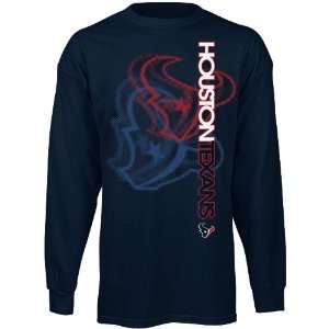  Reebok Houston Texans Step Back Long Sleeve T Shirt   Navy 