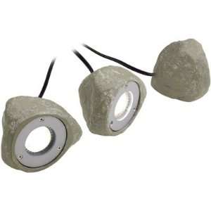  Stone Collection 3 Light Rock Outdoor Walkway Garden Lamp 
