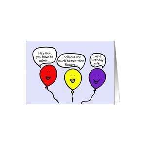  Cartoon Balloon People Birthday Greetings, Bev Card 