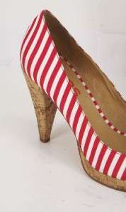 44N WOMANS NICE Candy Striped Michael Kors Wedges Sz.7M  