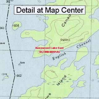 USGS Topographic Quadrangle Map   Basswood Lake East, Minnesota 