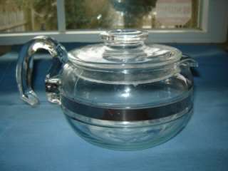   Pyrex 6 Cup Glass Stainless Steel Flameware # 8446B   # 8336 Teapot