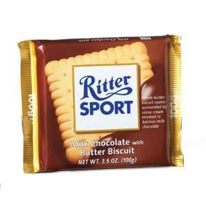 RITTER SPORT Milk Butter Biscuit Bar Grocery & Gourmet Food