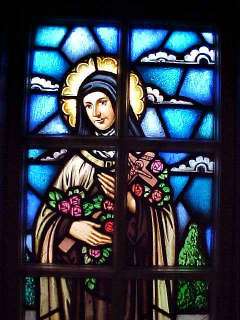 Stained Glass Window of St. Therese, Infant Jesus +  