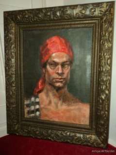   Portrait Exotic MAN Gypsy Pirate IMPRESSIONIST Original Oil Painting