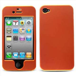 Apple iPhone 4S Sprint Verizon AT&T Orange Rubberized Hard Case Cover 