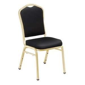  Silhouette Vinyl Padded Stack Chair   Black Seat/Gold 