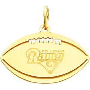  14K Gold NFL St. Louis Rams Ram Logo Football Charm 