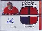 CAREY PRICE 07 08 AUTHENTIC ROOKIE GAME USED JERSEY  
