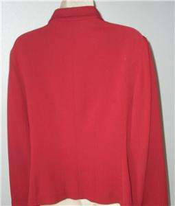 GARFIELD & MARKS Button Front Ribbed Red Jacket, Size 14P  
