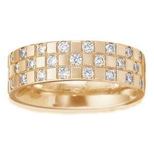GOLDMAN Womens 14k White Gold Eternity Diamond Cross Wedding Ring (6 