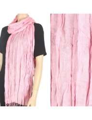 Lightweight Solid Crinkle Fashion Scarf / Sash / Wrap / Belt (Choose 