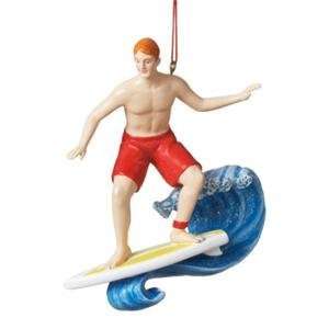  Surfer Catching Wave Ornament