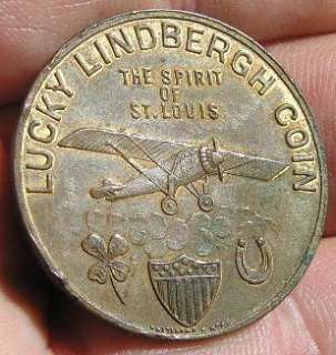 1927 Lucky Lindbergh Coin Token Spirit of St Louis  