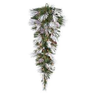 Vickerman 22800   48 Flocked Mix Teardrop 100Wmwht (E116225LED 