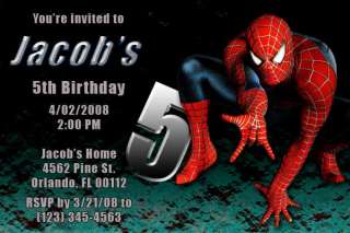 Spiderman Invitations Birthday Party Personalized Custom Made 