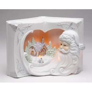  Santa Christmas Story Book Music Box Sculpture