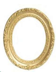 Dollhouse Miniature Oval Victorian Frame in gold painted resin by Town 