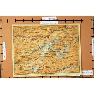    Map C1900 Linthal Mountains Springen Schlans Somvix