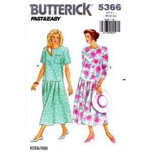  Butterick 5366 Sewing Pattern Drop Waist Dress Full Figure 