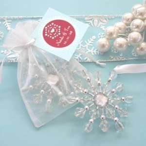  Beaded Snowflake Ornaments Winter Wedding Favors Health 